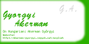 gyorgyi akerman business card